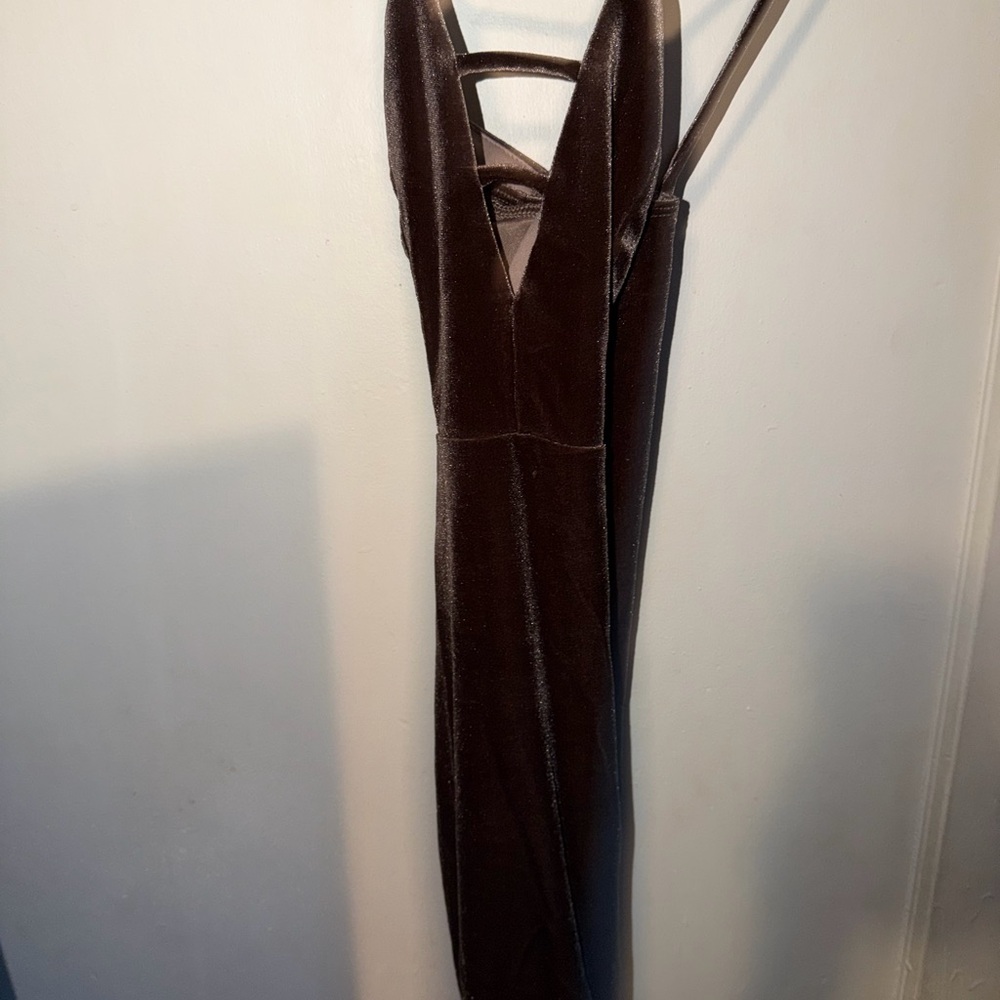 Brown Velvet Dress